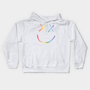 Rainbow Smiley Louis Tomlinson white background Kids Hoodie